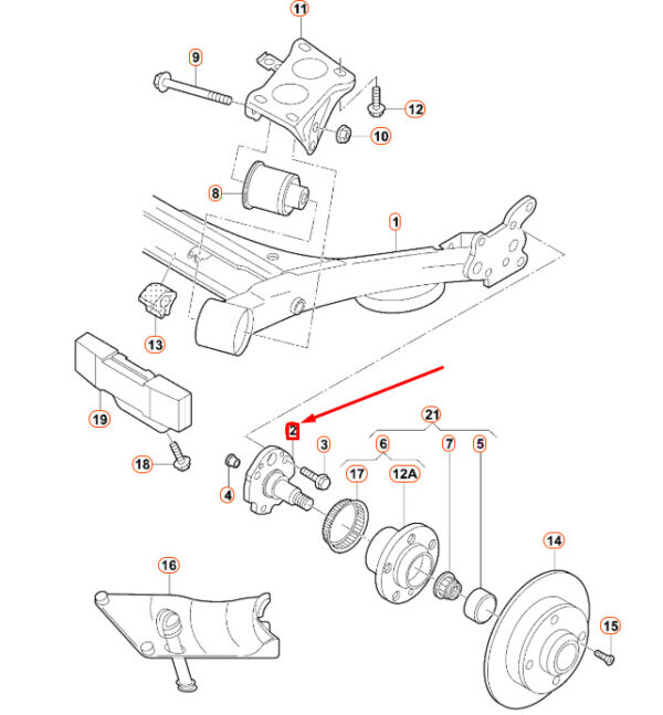 1J0501117B - NEW VW BEETLE 9C REAR AXLE LEGS 1J0501117B