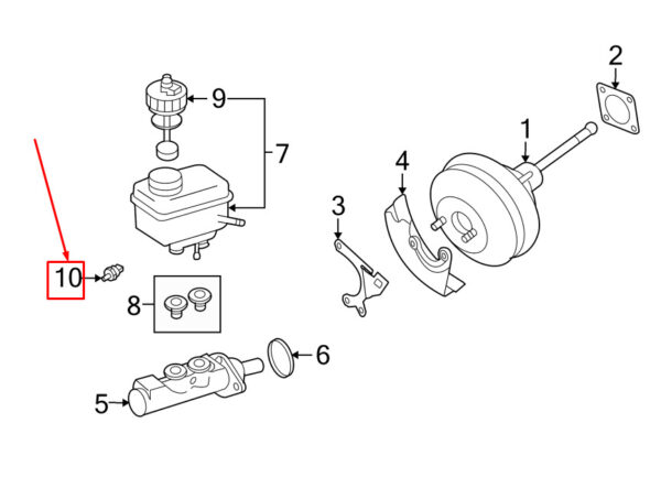 1J0907597A - NEW VW BEETLE CABRIO 1Y FRONT MASTER CYLINDER PRESSURE SENSOR 1J0907597A