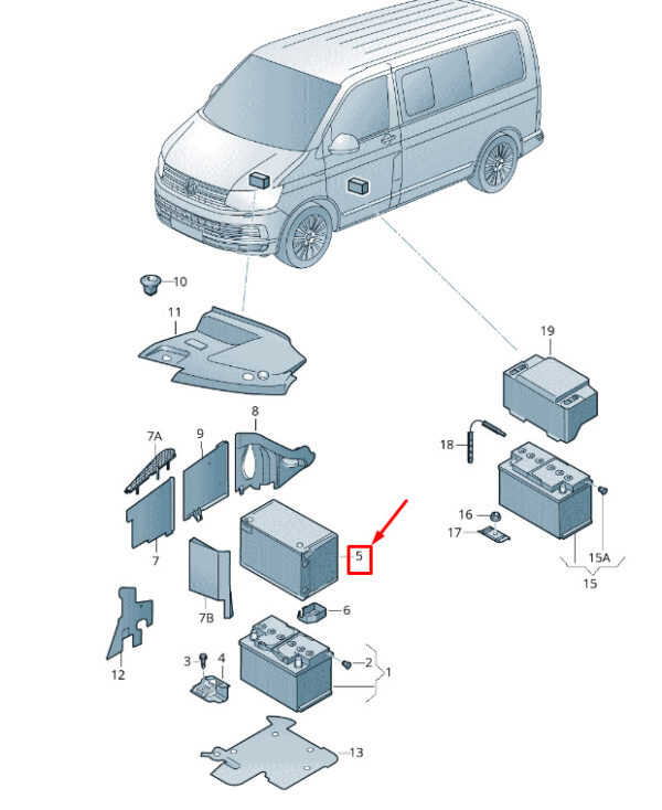1J0915418C - NEW VW TRANSPORTER VI T6 BATTERY PROTECTION COVER 1J0915418C