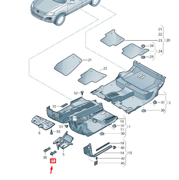 1J1858219B - NEW VW TOUAREG 7P MK2 RIGHT UNDER DASH COVER SECURING BRACKET 1J1858219B