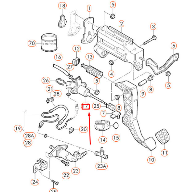 1J2721388F - NEW VW BEETLE CONVERTIBLE 1Y CLUTCH MASTER CYLINDER RHD 1J2721388F