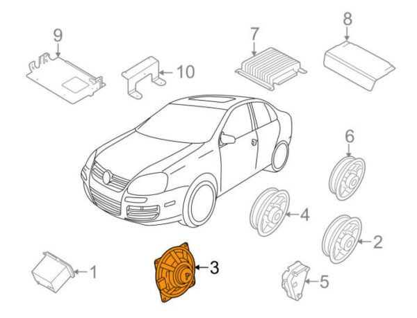 1K0035411 - OEM VW GOLF MK5 FRONT MID TONE TREBLE LOUDSPEAKER 1K0035411 GENUINE