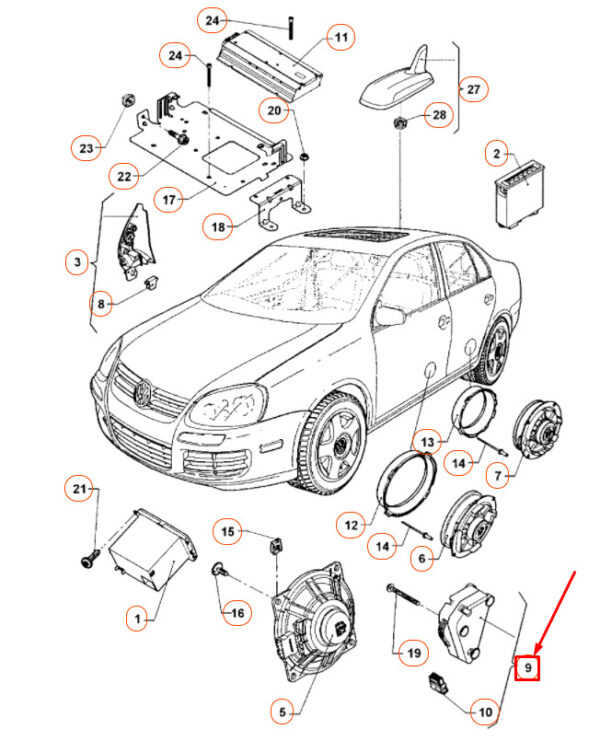 1K0035463D - OEM VOLKSWAGEN JETTA A5 RADIO FREQUENCY JUNCTION 1K0035463D GENUINE