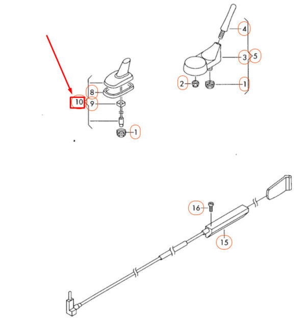1K0035507J - NEW VOLKSWAGEN SHARAN 7M ROOF ANTENNA 1K0035507J ORIGINAL
