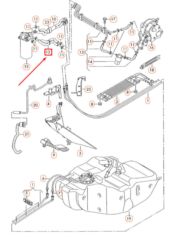 1K0130307L - NEW VOLKSWAGEN GOLF 1K MK5 FEED / RETURN FUEL HOSE LINE 1K0130307L