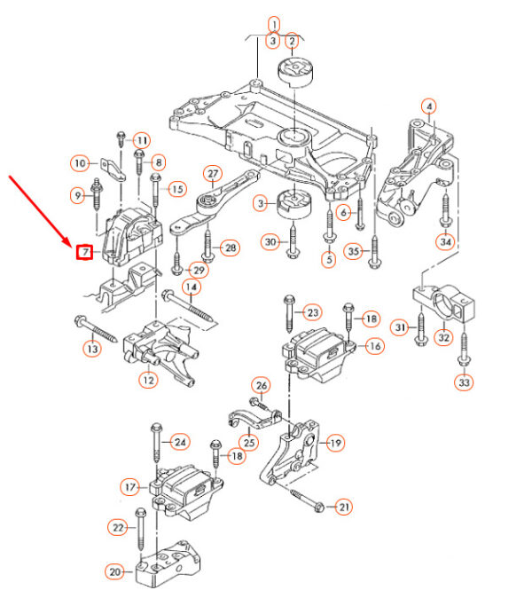 1K0199262CN - NEW VOLKSWAGEN BEETLE A5 RIGHT SIDE ENGINE MOUNTING 1K0199262CN ORIGINAL