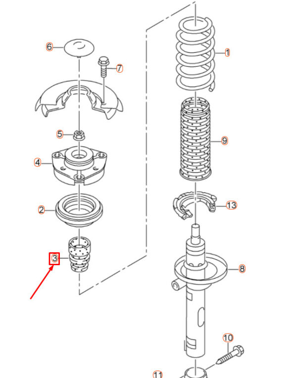 1K0412303AE - NEW VW GOLF 5G MK7 FRONT AXLE SHOCK ABSORBER BUMP 1K0412303AE ORIGINAL