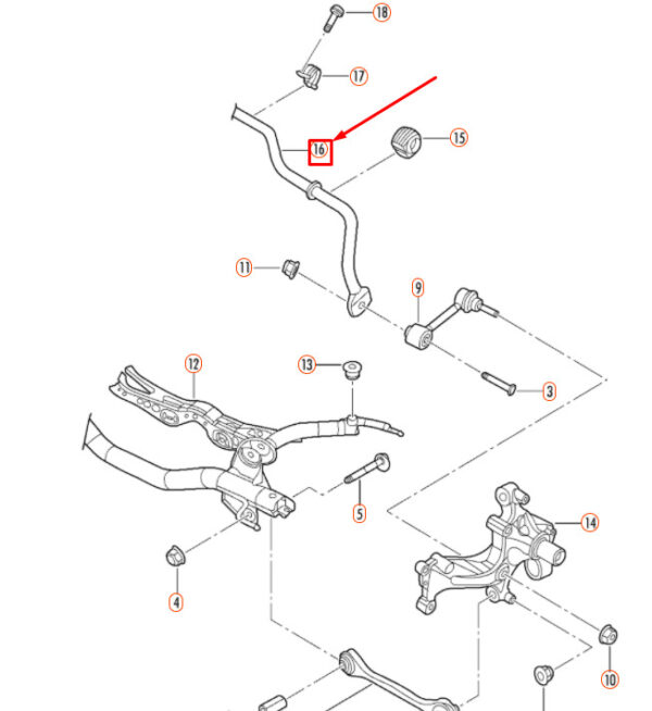 1K0511409BL - OEM VOLKSWAGEN BEETLE A5 REAR ANTI ROLL BAR 1K0511409BL GENUINE