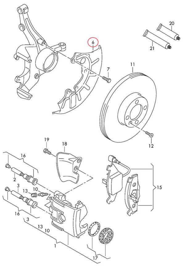 1K0615311F - NEW VAG FRONT BRAKE DISC PROTECTION PLATE LEFT N / S 1K0615311F 06-17 ORIGINAL