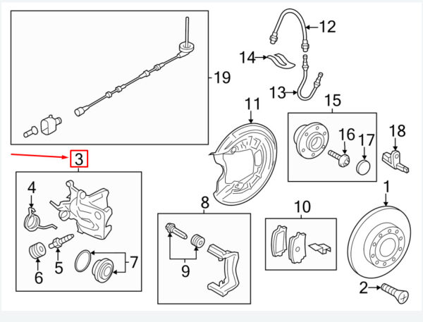 1K0615424Q - VW BEETLE 5C brake caliper rear right 1K0615424Q NEW ORIGINAL
