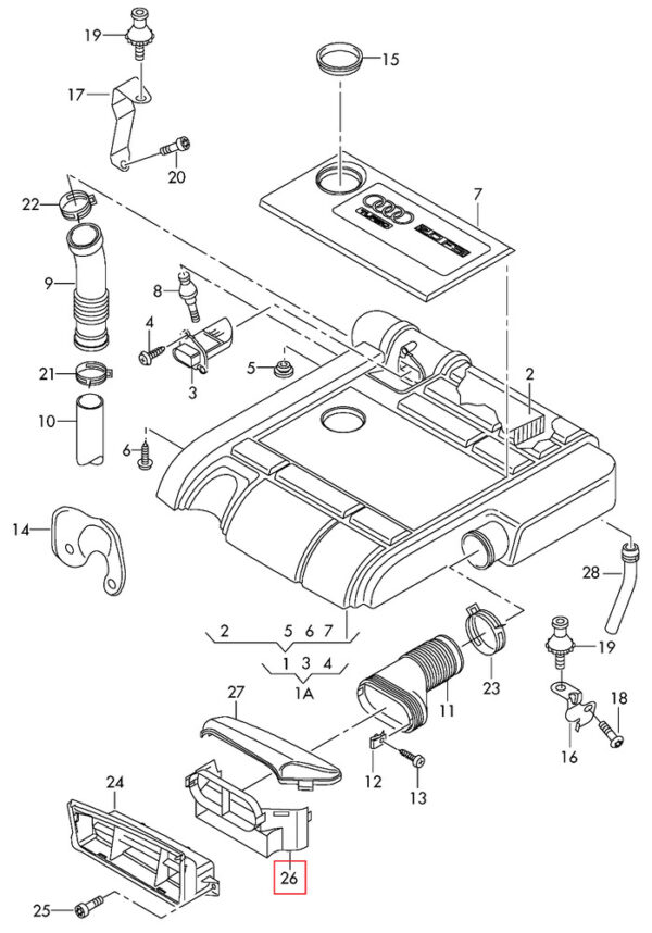 1K0805962C9B9 - VW GOLF JETTA EOS AUDI A3 TT AIR INTAKE INLET CONNECTOR GUIDE DUCT 06-08 NEW
