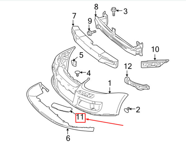 1K0807717BGRU - NEW VW JETTA III 1K MK3 FRONT LEFT BUMPER MOLDING 1K0807717BGRU ORIGINAL