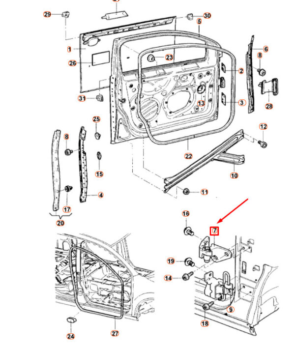 1K0831402N - NEW VOLKSWAGEN JETTA A5 FRONT RIGHT DOOR UPPER HINGE 1K0831402N ORIGINAL