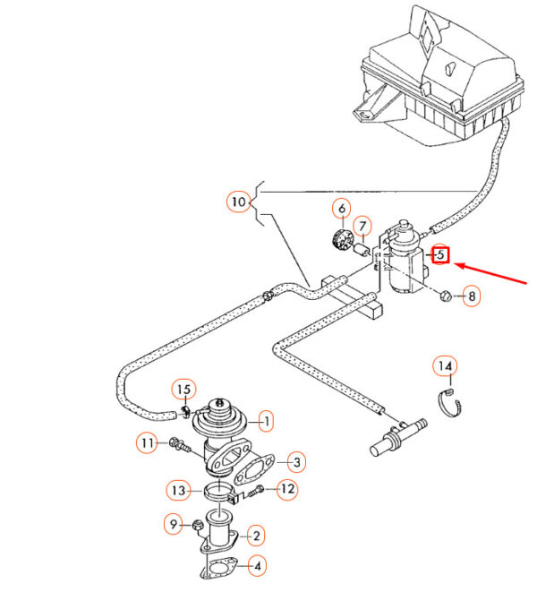 1K0906627D - NEW VOLKSWAGEN POLO 9N EGR VALVE PRESSURE CONVERTER 1K0906627D ORIGINAL