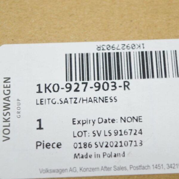 1K0927903R - NEW VW GOLF MK6 CONVERTIBLE FRONT LEFT ABS WIRING HARNESS 1K0927903R