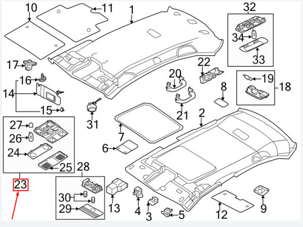 1K0947106PYAH - NEW VW JETTA MK6 16 FRONT INTERIOR READING LIGHT 1K0947106PYAH ORIGINAL
