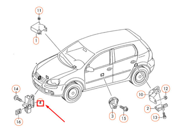 1K0959651A - NEW VOLKSWAGEN GOLF MK5 FRONT ENGINE BAY ACCELERATOR SENSOR 1K0959651A ORIGINAL