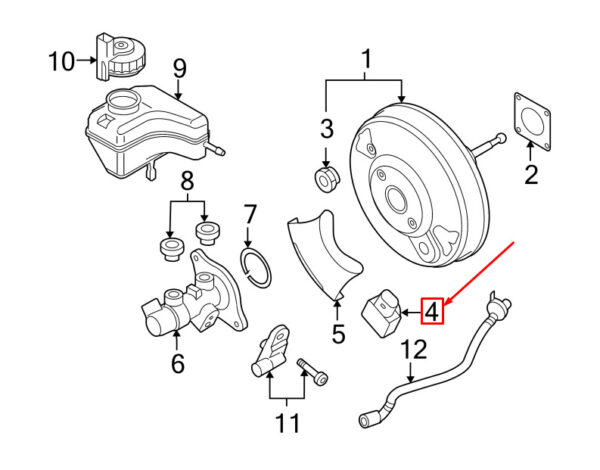 1K0998213 - VW Golf V 1K MK5 brake booster pressure sensor 1K0998213 NEW ORIGINAL