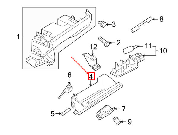 1K1857101M82V - NEW VW GOLF VI 5K MK6 FRONT GLOVE BOX DOOR 1K1857101M82V ORIGINAL