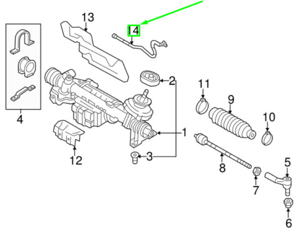 1K1971111AJ - NEW VOLKSWAGEN GOLF MK6 5K STEERING GEAR RACK WIRING HARNESS 1K1971111AJ