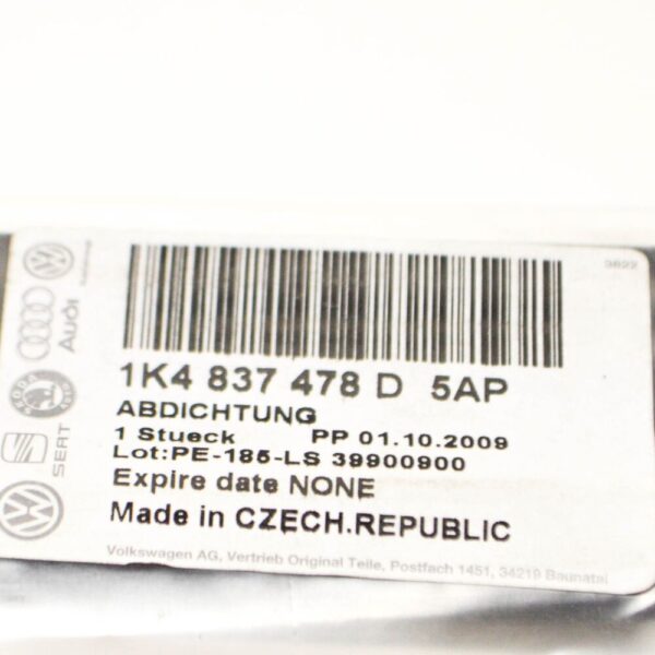 1K4837478D - VW GOLF MK5 Front Right Outer Window Aperture Seal 1K4837478D5AP NEW GENUINE