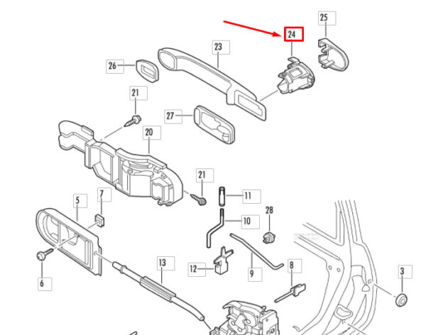 1K4839167 - NEW OEM VW PASSAT B5.5 REAR EXTERIOR DOOR HANDLE COVER 1K4839167 GENUINE