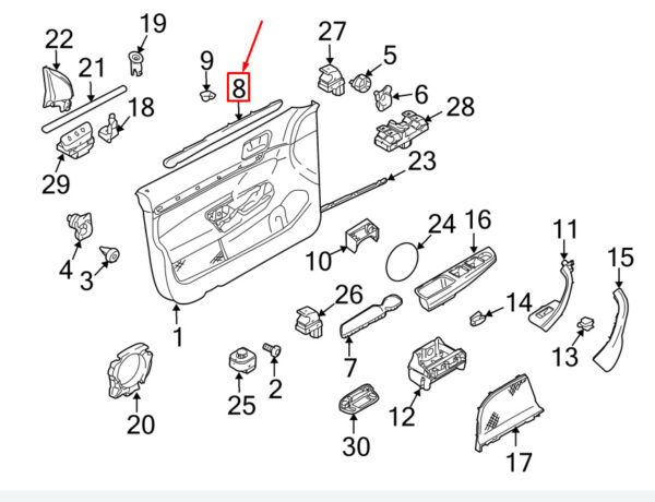 1K48674402U0 - NEW VW GOLF V 1K MK5 FRONT RIGHT DOOR TRIM MOLDING 1K48674402U0 ORIGINAL