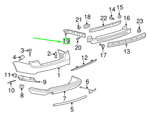 1K5807394 - NEW VOLKSWAGEN JETTA A5 MK5 REAR RIGHT BUMPER RETAINER 1K5807394