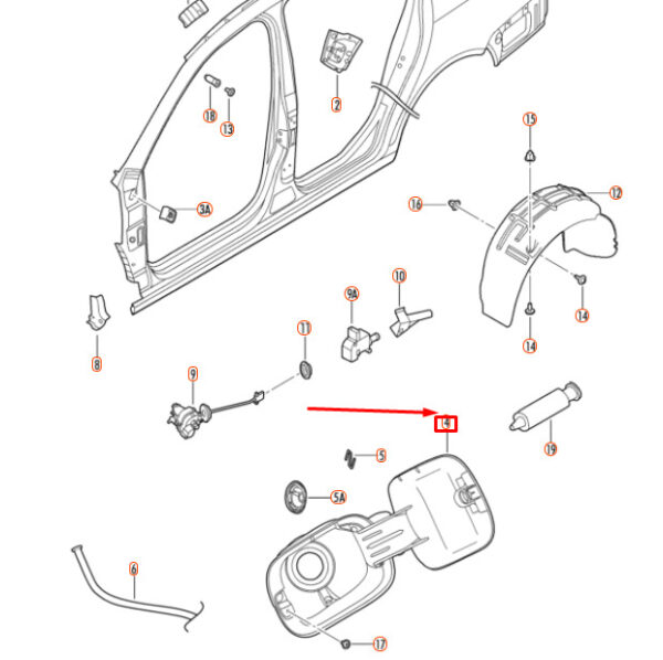 1K5809857BGRU - NEW VOLKSWAGEN JETTA A5 FUEL DOOR FILLER FLAP 1K5809857BGRU ORIGINAL