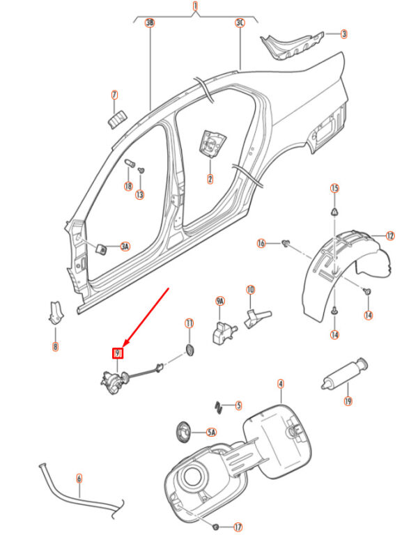 1K5810773A - NEW VOLKSWAGEN JETTA A5 MK5 REAR FUEL TANK FLAP ACTUATOR 1K5810773A ORIGINAL