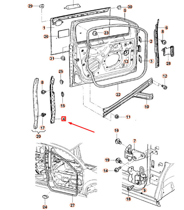 1K5831300J - NEW VW JETTA A5 FRONT RIGHT DOOR SEAL RETAINING RAIL 1K5831300J OEM