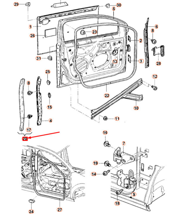 1K5837381F5AP - NEW VW JETTA A5 FRONT LEFT REARWARD DOOR SEAL END TRIM 1K5837381F5AP