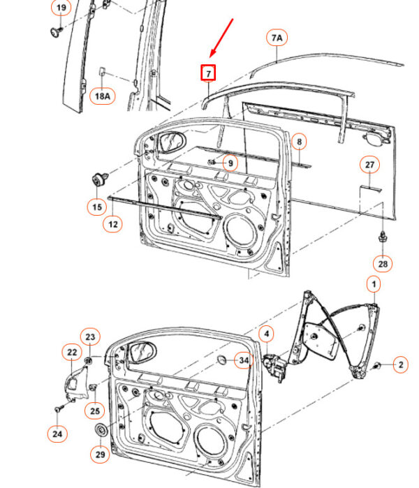 1K5837431E5AP - NEW VW JETTA A5 FRONT LEFT DOOR WINDOW CHANNEL GUIDE 1K5837431E5AP ORIGINAL