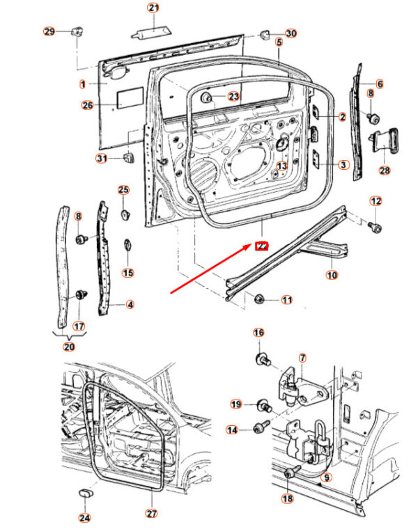 1K5837702B5AP - NEW VOLKSWAGEN JETTA A5 FRONT DOOR OUTER SEAL 1K5837702B5AP ORIGINAL