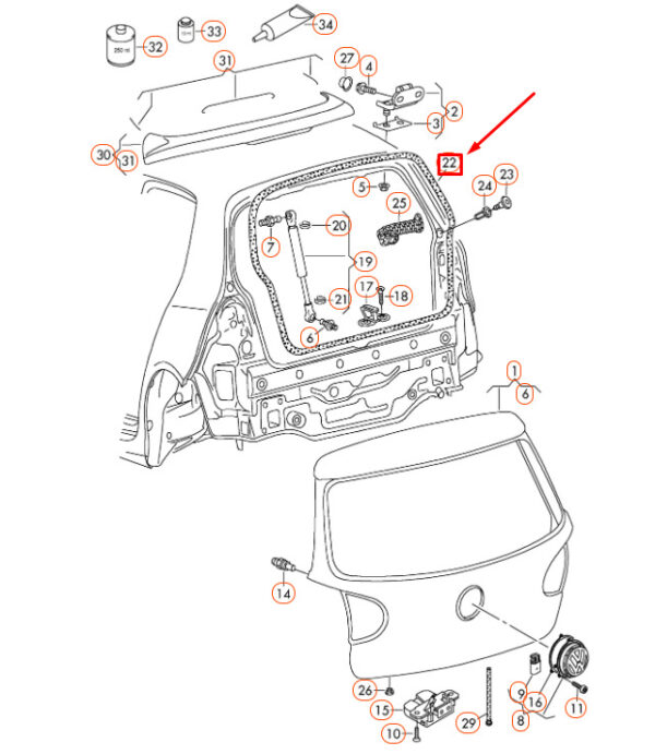 1K6827705B9B9 - NEW VOLKSWAGEN GOLF MK5 REAR LID HATCH SEAL 1K6827705B9B9 ORIGINAL