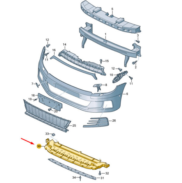 1K8805903G - Volkswagen SCIROCCO MK3 Front Spoiler 1K8805903G9B9 NEW ORIGINAL
