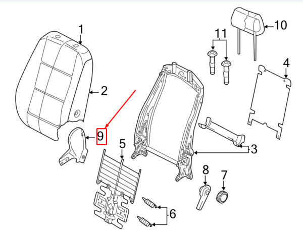 1K88813289B9 - NEW VW SCIROCCO 13 FRONT RIGHT INNER SEAT TRIM 1K88813289B9 ORIGINAL