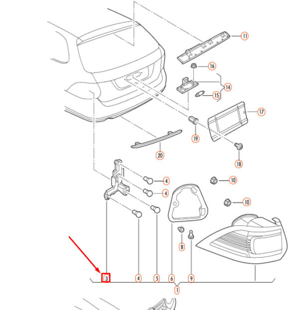 1K9945257 - NEW VOLKSWAGEN GOLF MK5 BACKLIGHT LEFT GLUHLAMP CARRIER 1K9945257 ORIGINAL