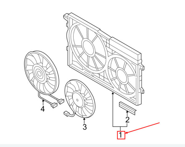 1KM121205 - NEW VW BEETLE 5C ENGINE DUAL FAN COWL 1KM121205 ORIGINAL