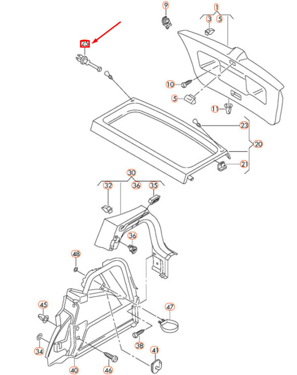 1M6867574A - NEW VOLKSWAGEN POLO 6R HAT RACK HOLDER 1M6867574A ORIGINAL