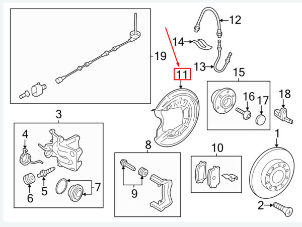 1Q0615611F - VW EOS 1F Rear Left Dust Shield 1Q0615611F NEW GENUINE
