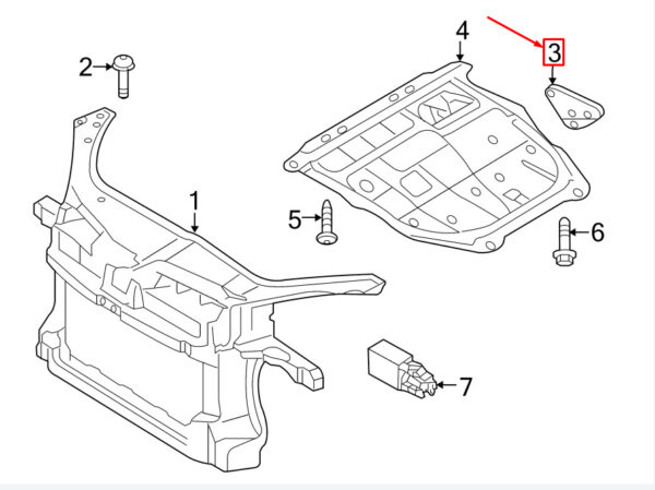 1Q0825344 - NEW VW EOS 1F RIGHT COOLER MOUNT 1Q0825344 ORIGINAL