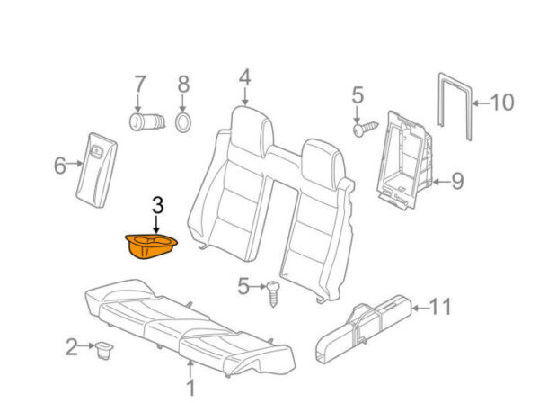 1Q088599595T - OEM VOLKSWAGEN EOS REAR DRINKS CUP HOLDER 1Q088599595T GENUINE