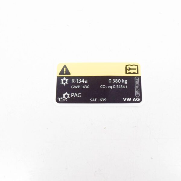 1S0010008F - Volkswagen UP A/C Info Sticker Label 1S0010008F NEW Original