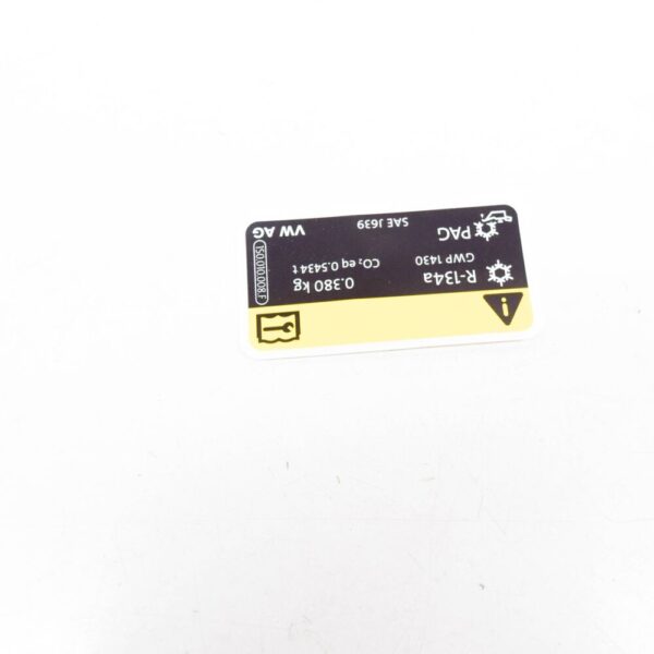 1S0010008F - Volkswagen UP A/C Info Sticker Label 1S0010008F NEW Original
