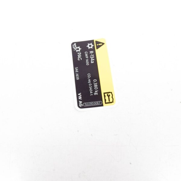 1S0010008F - Volkswagen UP A/C Info Sticker Label 1S0010008F NEW Original