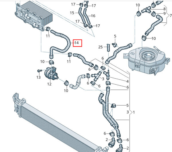 1S0122101AE - NEW VOLKSWAGEN CARGO COOLANT HOSE PIPE 1S0122101AE GENUINE