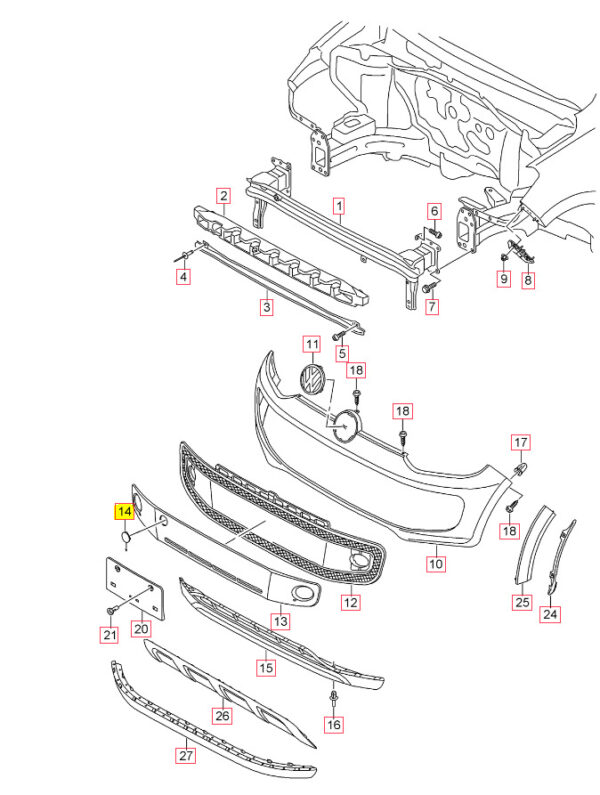 1S0807241AGRU - New Genuine VW UP! e-UP! 12-17 Front Bumper Towing Eye Hook Cover 1S0807241AGRU