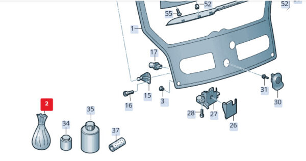 1S0898617 - NEW VOLKSWAGEN E-UP REAR TAILGATE BOOTLID ATTACHMENT KIT 1S0898617 ORIGINAL