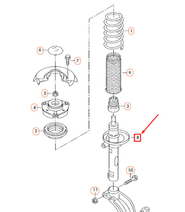 1T0413031EQ - NEW VOLKSWAGEN GOLF MK5 FRONT GAS SHOCK ABSORBER 1T0413031EQ ORIGINAL